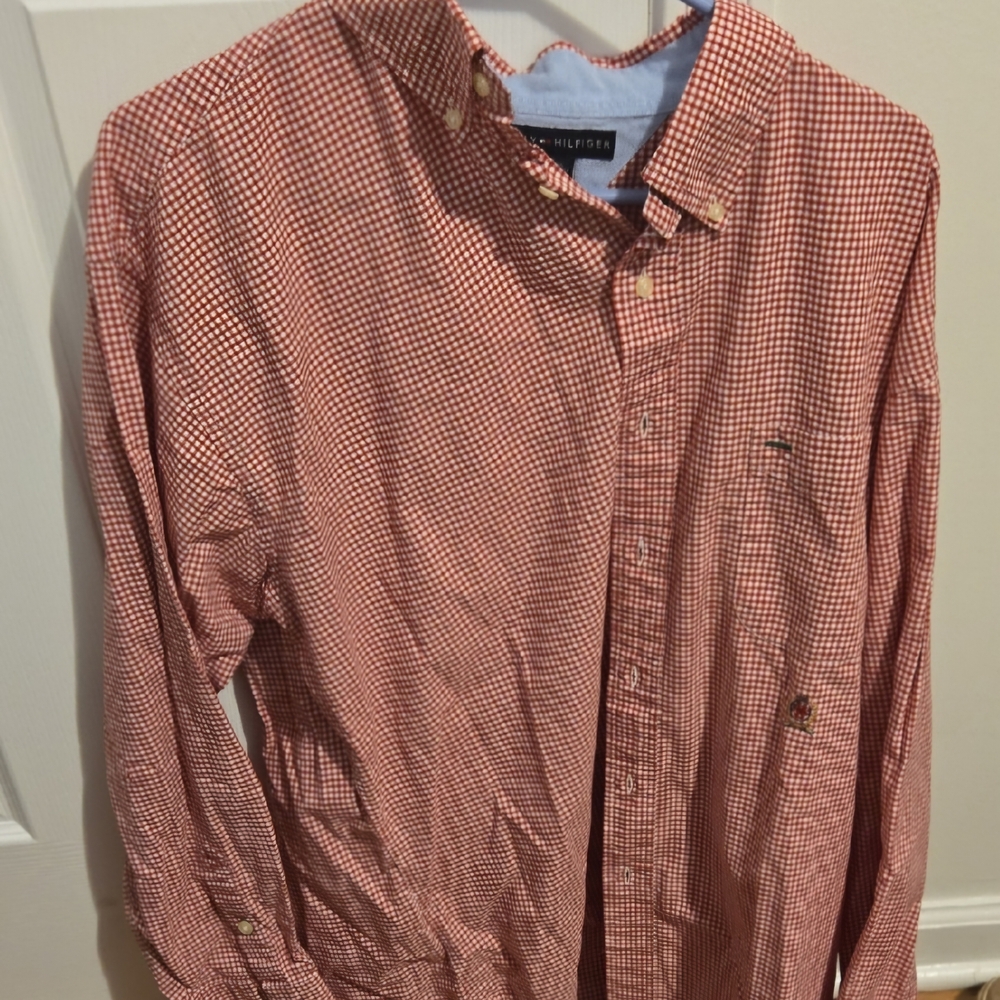 Tommy Hilfiger Red Micro-Check Button-Down Shirt